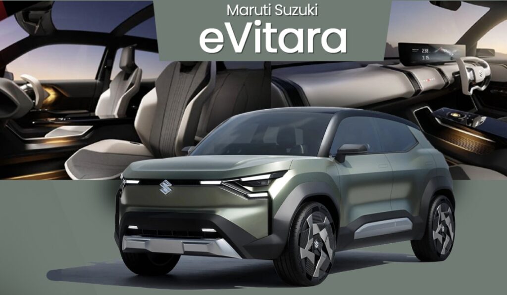 Maruti E-Vitara Electric SUV 2025 - Exterior with sleek grille-less front and modern alloy wheels